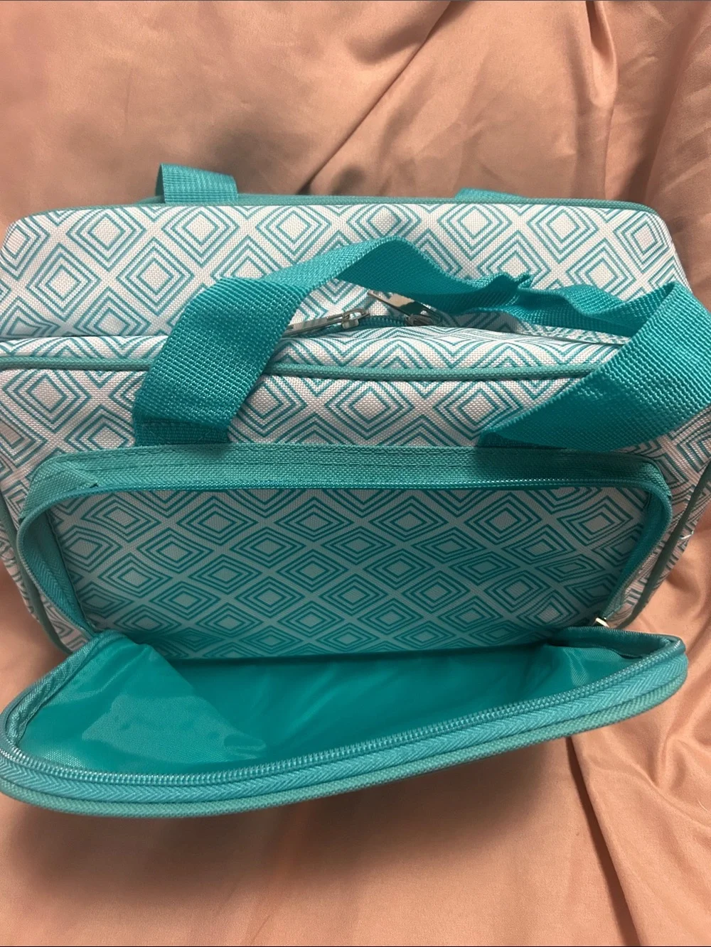 Diamond Press (DP) Marquise Storage Bag Turquoise Geometric Travel for Crafts
